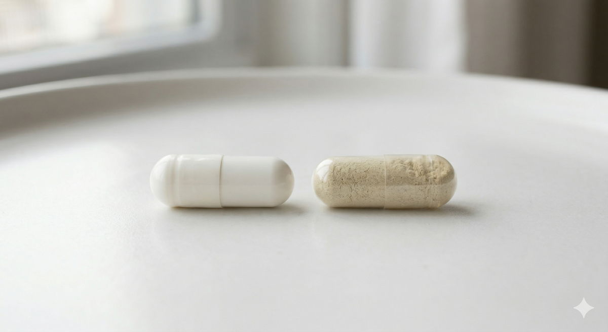 Supplement organizer and wellness items on a clean surface representing a structured 90-day stress-restoration protocol
