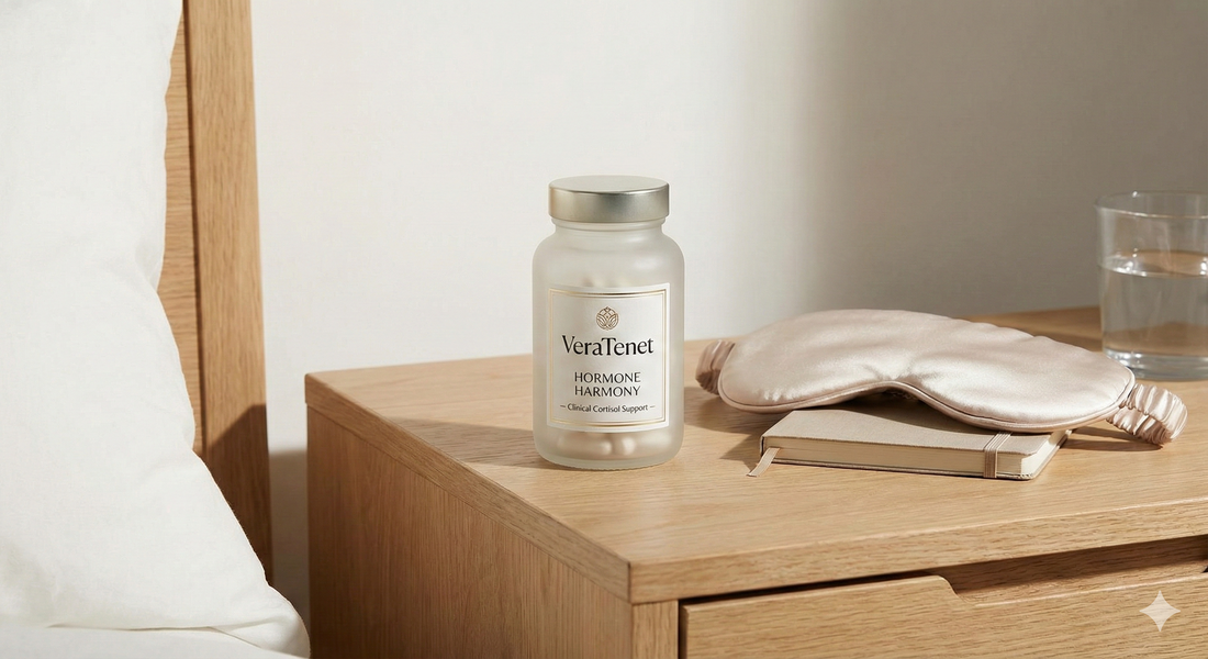 Supplement bottle on a wooden nightstand representing mineral absorption and bioavailability research